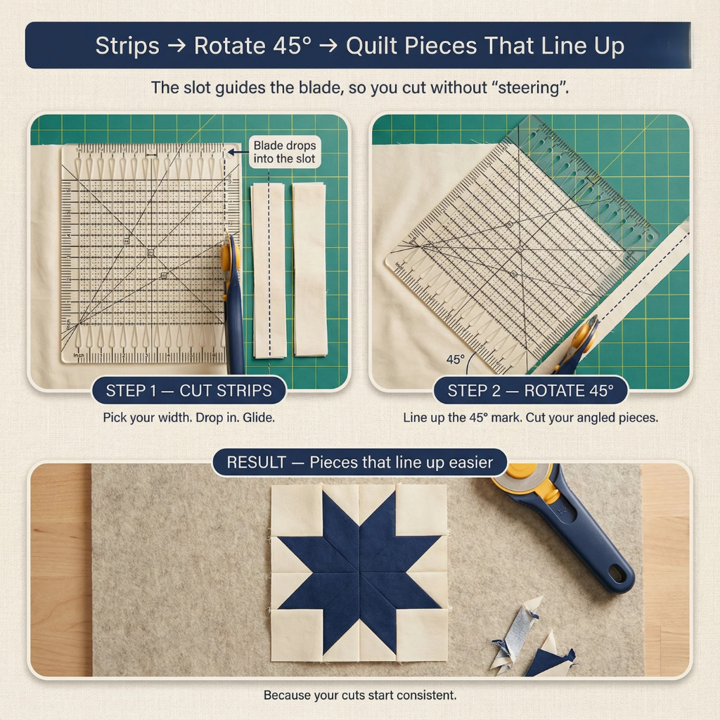 PerfectCut™ Slotted Quilting Ruler